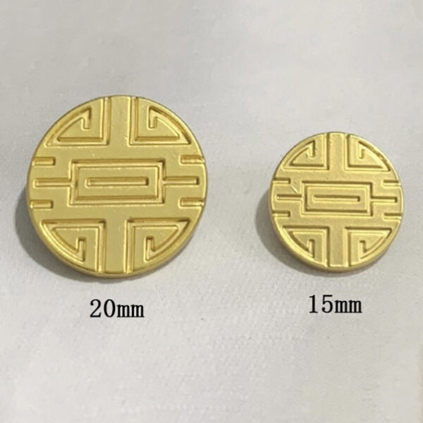 15/20mm New Chinese Style Metal Hand Sewing Buttons with Characters Shanks - Image 2