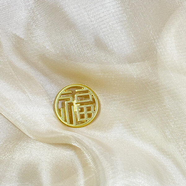 17/22mm Chinese Character Round Square Hollow Metal Shank Buttons 50pcs - Image 6