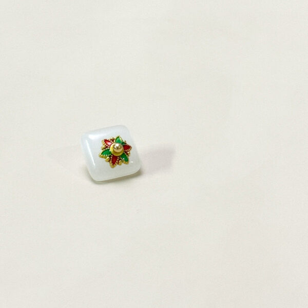 12mm Chinese Style Square Glass Buttons with Flower Base for Tang Suit Hanfu 50pcs - Image 7