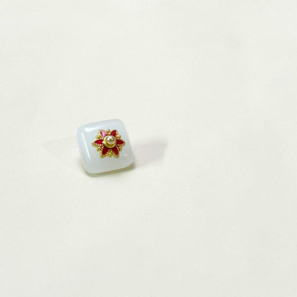 12mm Chinese Style Square Glass Buttons with Flower Base for Tang Suit Hanfu 50pcs - Image 6