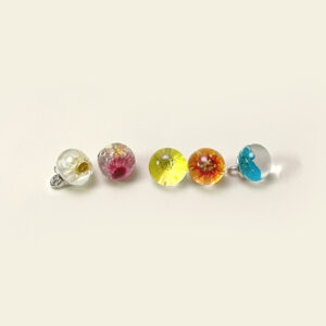 10mm Chinese Palace Style Dried Flower Glass Bead Shank Buttons 50 Pack(10 Mixed Colors)