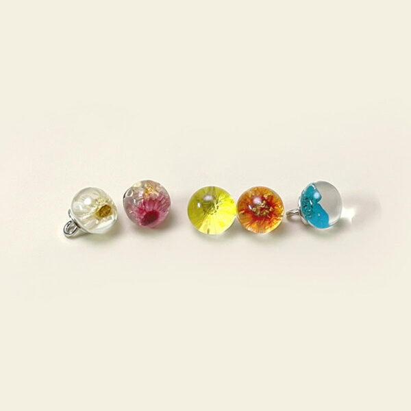 10mm Chinese Palace Style Dried Flower Glass Bead Shank Buttons 50 Pack(10 Mixed Colors)