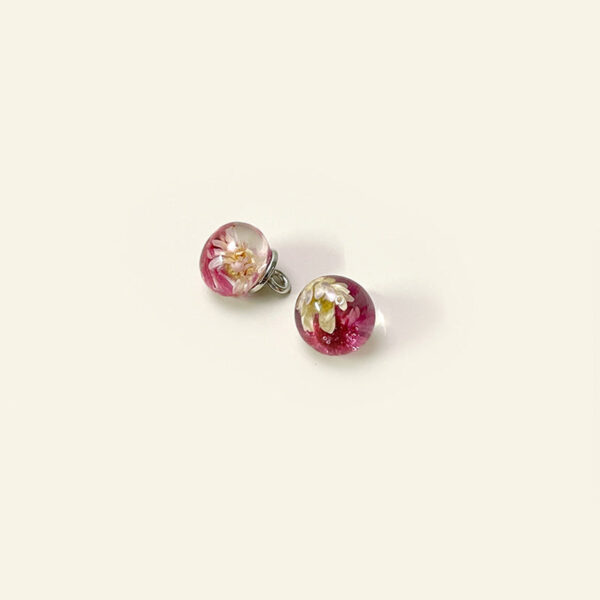 10mm Chinese Palace Style Dried Flower Glass Bead Shank Buttons 50 Pack(10 Mixed Colors) - Image 2