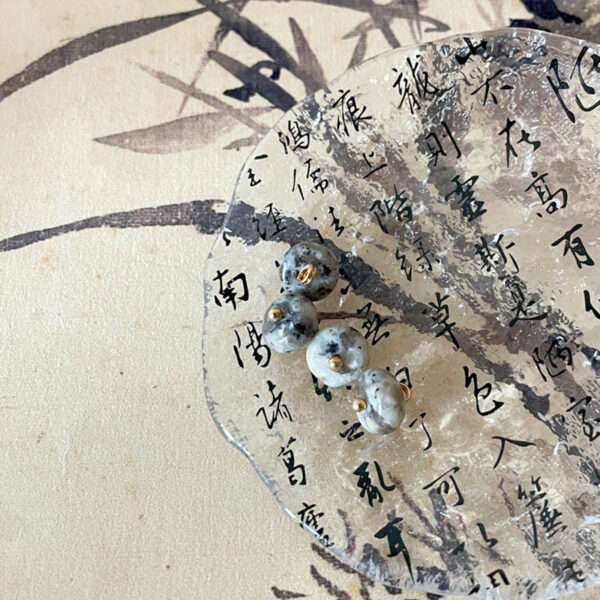 10mm Chinese Vintage Grayish-White Stone Beaded Buttons for Cheongsam 20pcs - Image 4