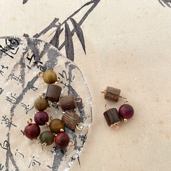 8mm Wooden Buttons Red Sandalwood Beads for Chinese Style Tang Suit Hanfu 50pcs - Image 2