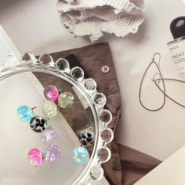 10mm Transparent Sequin Round Bead Buttons for Cheongsam Cuff Collar 50pcs - Image 2