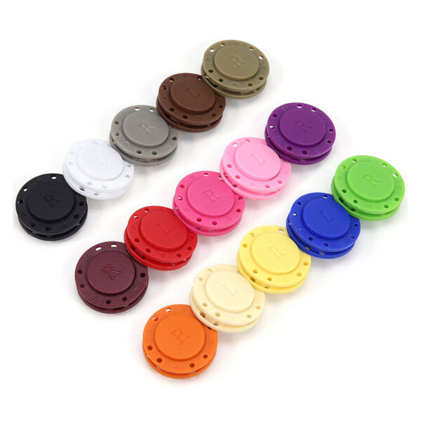 22/26mm Round Colorful Nylon Plastic Magnetic Buttons for Coats Bags Curtains 10pcs - Image 2