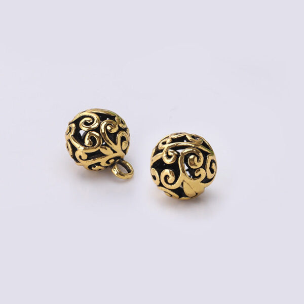 10mm Retro Gold Silver Chinese Style Round Hollow Cloud Metal Buttons for Cheongsam 100pcs - Image 2