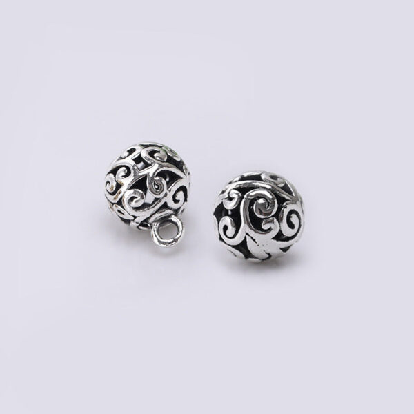10mm Retro Gold Silver Chinese Style Round Hollow Cloud Metal Buttons for Cheongsam 100pcs - Image 3