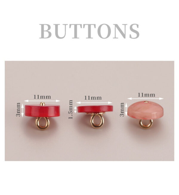 11.5mm Resin Metal Pearlized Shank Hand Sewing Buttons for Shirts 150 Pack - Image 2