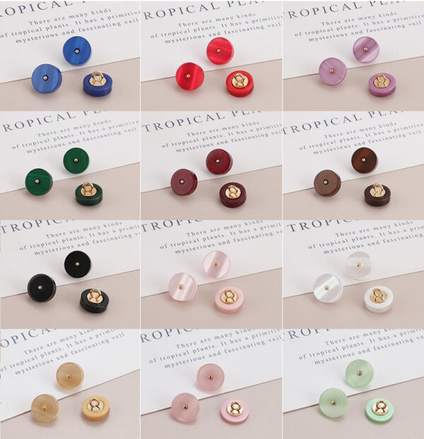 11.5mm Resin Metal Pearlized Shank Hand Sewing Buttons for Shirts 150 Pack - Image 6
