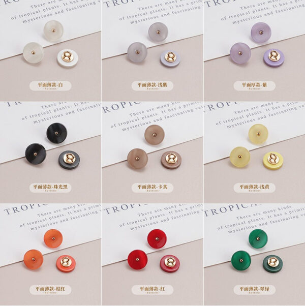 11.5mm Resin Metal Pearlized Shank Hand Sewing Buttons for Shirts 150 Pack - Image 5