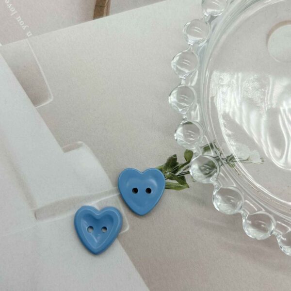 12/15mm Macaron Two Hole Heart Buttons for Children's Sweaters DIY 100 Pack
