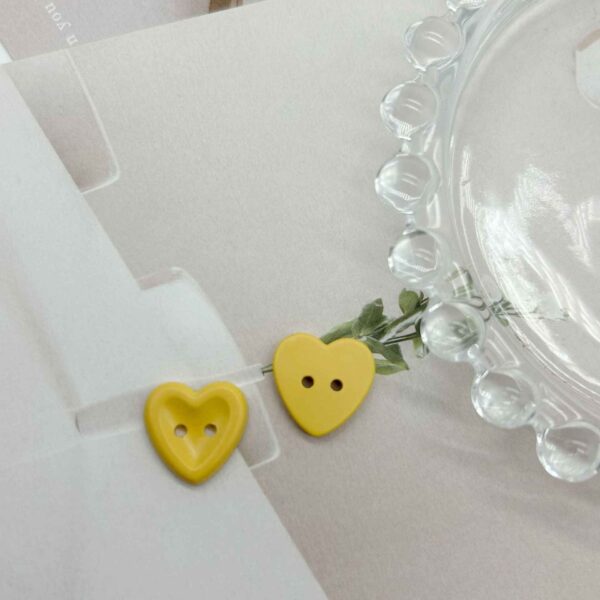 12/15mm Macaron Two Hole Heart Buttons for Children's Sweaters DIY 100 Pack