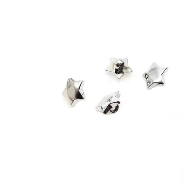 12.5/15mm Electroplated Gold Silver Five Pointed Star Plastic Shank Shirt Buttons 100pcs - Image 2