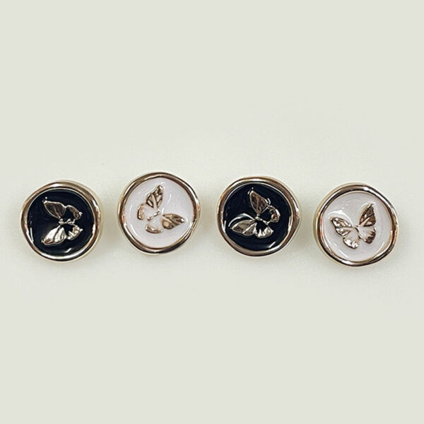 17/20mm Round Black White Butterfly Plastic Shank Buttons for Sweater Coat 40pcs - Image 3