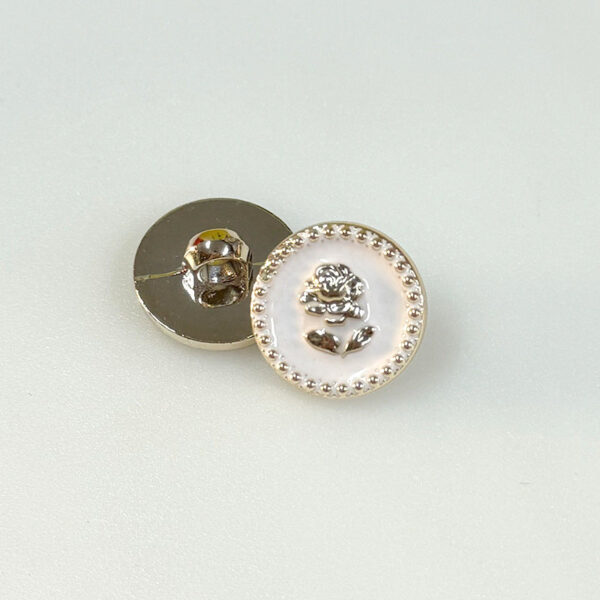 15/18/21mm Round Plastic Shank Buttons with Gear-Edged Rose Patterns 100pcs - Image 3
