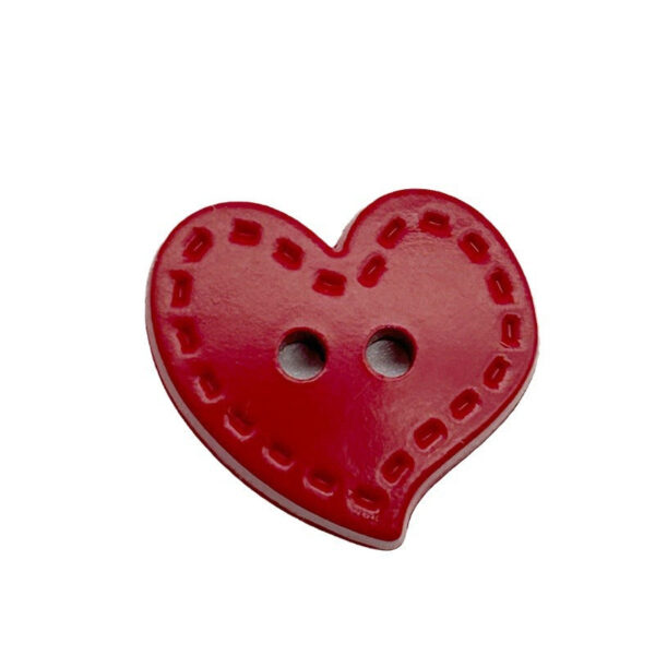 15/18mm Macaron-Colored Dotted-Line Heart-Shaped Plastic 2-Hole Buttons 54 Pack - Image 3