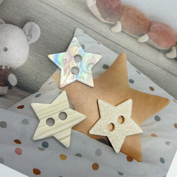 35mm Two-Hole Colorful Star-Shaped Buttons for Coats Padded Jackets 100pcs - Image 3