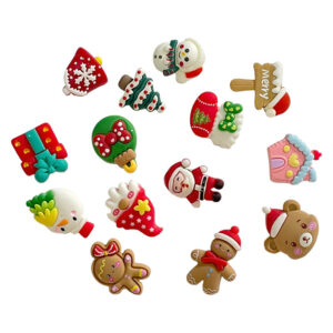 Christmas-themed Resin Button Set with Metal Shanks (14 Pieces)