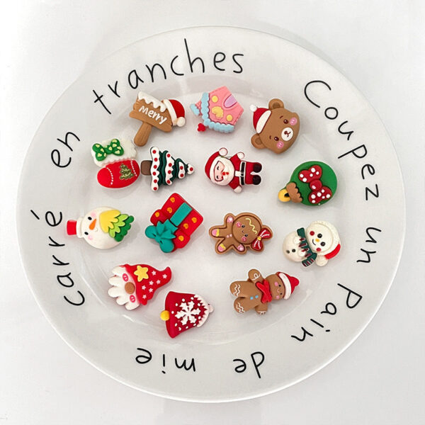 Christmas-themed Resin Button Set with Metal Shanks (14 Pieces) - Image 2