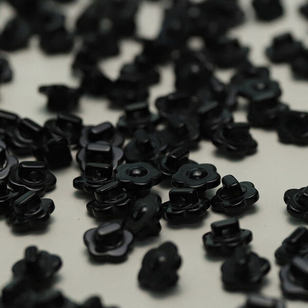 11.5mm Black and White Plum Blossom Buttons with Shanks for Shirts and Dresses 50pcs - Image 2