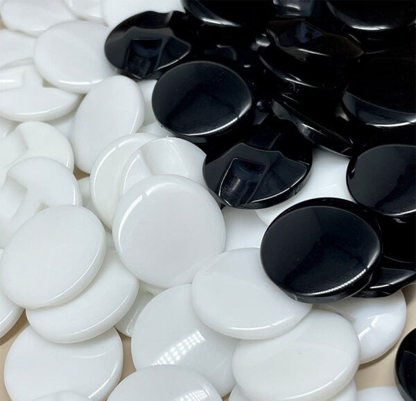 10mm-34mm Black and White Resin Concealed-Hole Bread Buttons for Various Clothing - Image 2