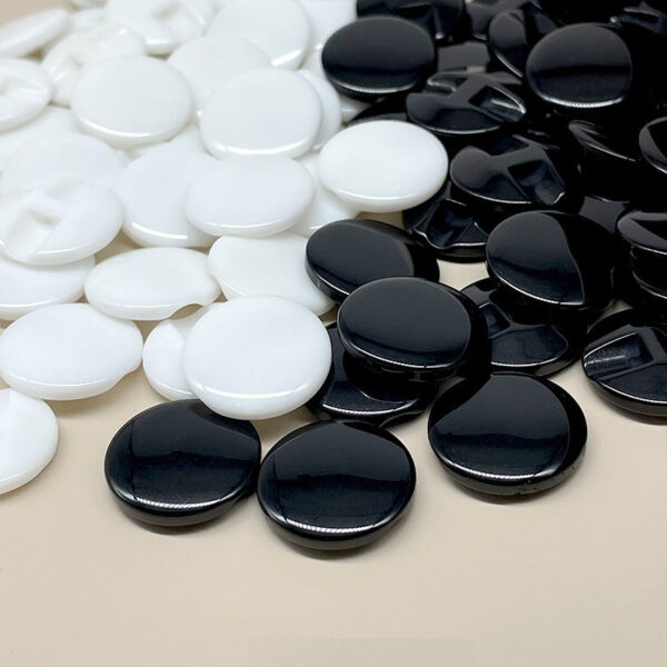 10mm-34mm Black and White Resin Concealed-Hole Bread Buttons for Various Clothing - Image 3