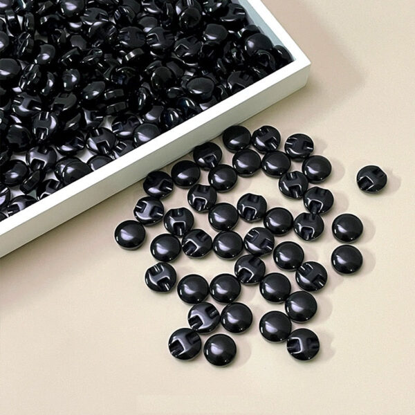 10mm-34mm Black and White Resin Concealed-Hole Bread Buttons for Various Clothing - Image 5