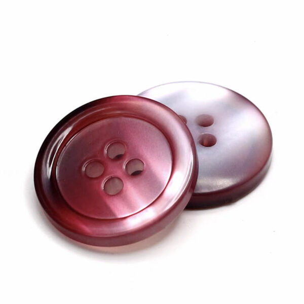 15-25mm Round Gradient Color Four-Hole Pearlized Resin Buttons for Sweaters Coats 40pcs - Image 3