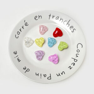 21mm Water-Ripple Textured 3D Heart Resin Buttons with Metal Bases 48 Pack