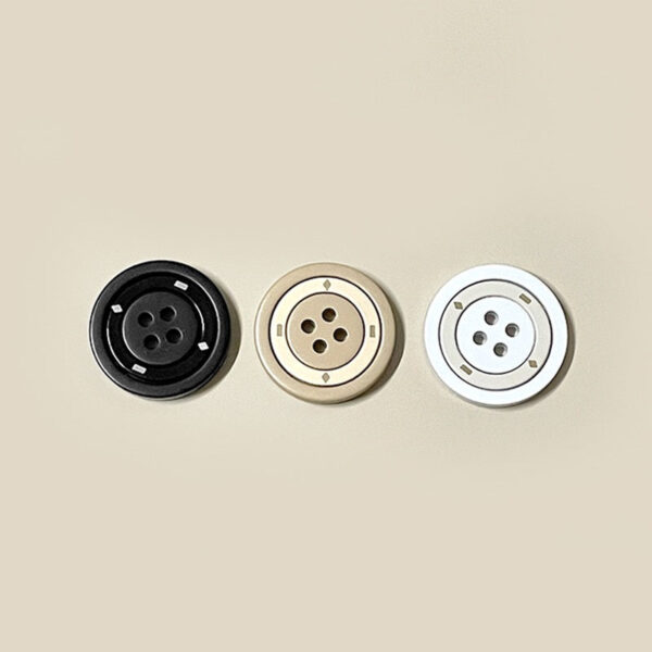 17.5/25mm Round Four-Hole Metal Buttons Black,White Khaki for Coats 50pcs - Image 2