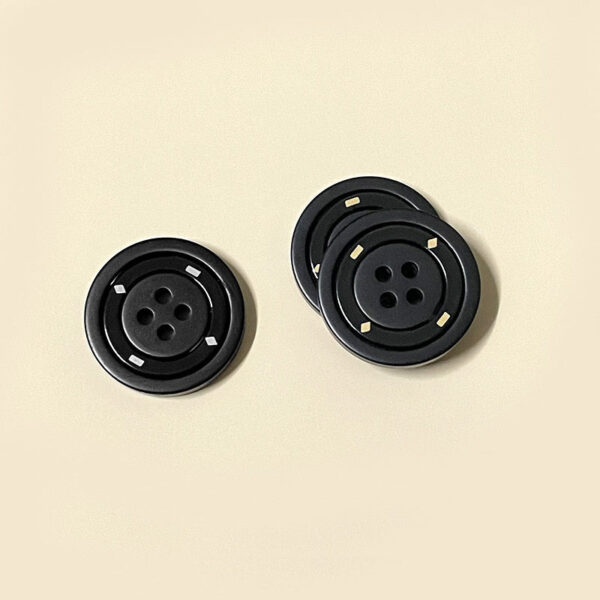 17.5/25mm Round Four-Hole Metal Buttons Black,White Khaki for Coats 50pcs - Image 3