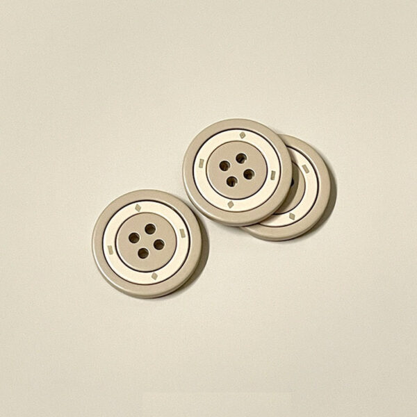 17.5/25mm Round Four-Hole Metal Buttons Black,White Khaki for Coats 50pcs - Image 5