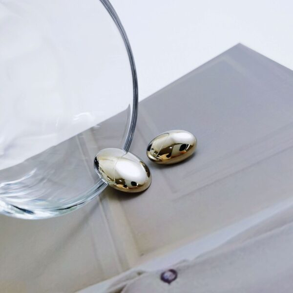 18/22.5mm Golden and Silver Metal Smooth Oval Buttons with Shanks 20pcs - Image 4