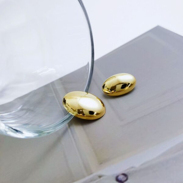 18/22.5mm Golden and Silver Metal Smooth Oval Buttons with Shanks 20pcs - Image 3