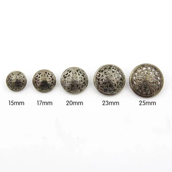 15-28mm Palace-Style Vintage Metal Hollow Shank Buttons for Coats 20pcs - Image 5