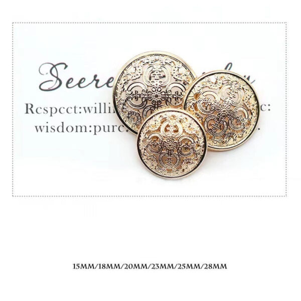 15-28mm Palace-Style Vintage Metal Hollow Shank Buttons for Coats 20pcs - Image 6