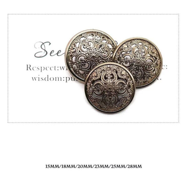 15-28mm Palace-Style Vintage Metal Hollow Shank Buttons for Coats 20pcs - Image 8