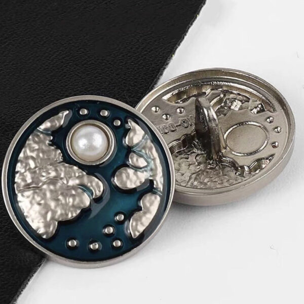 20mm Vintage Court Style Metal Sewing Buttons with Pearl Sun Moon 20pcs - Image 3