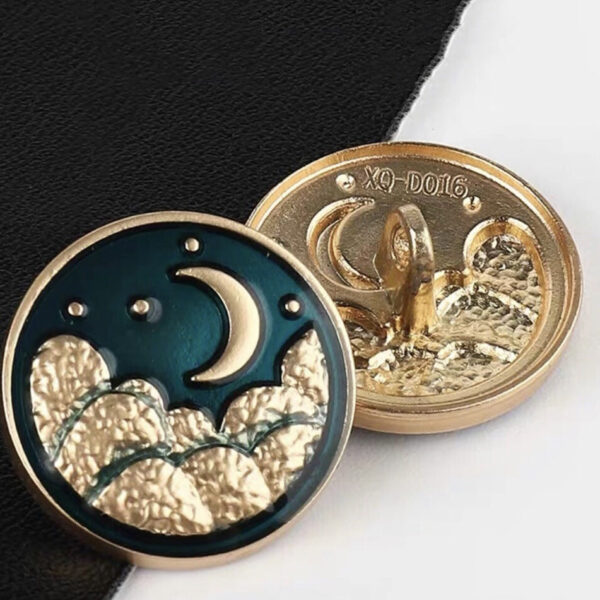 20mm Vintage Court Style Metal Sewing Buttons with Pearl Sun Moon 20pcs - Image 4