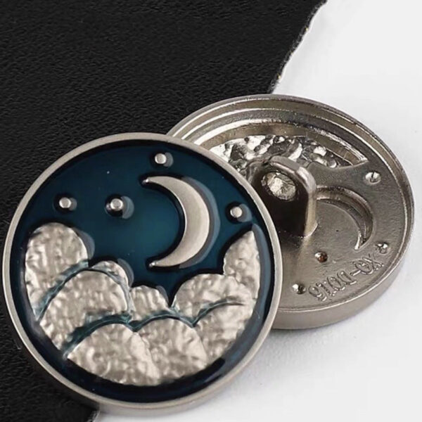20mm Vintage Court Style Metal Sewing Buttons with Pearl Sun Moon 20pcs - Image 5
