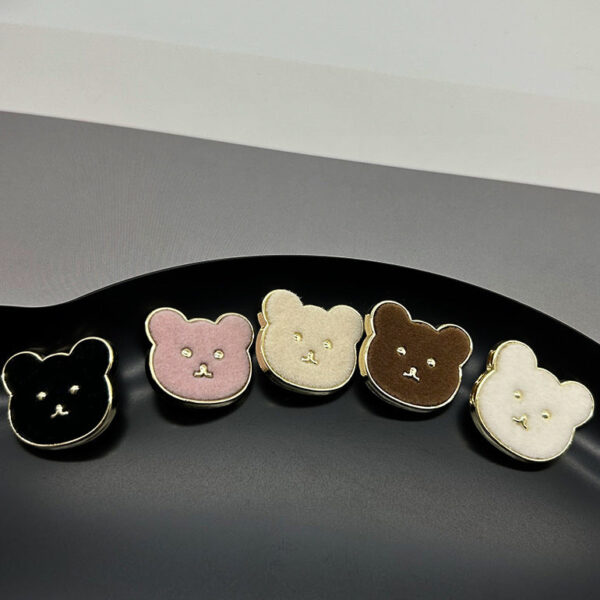 23mm Teddy Bear Flannelette-Faced Metal Buttons with Shanks for Coats 12PCS - Image 2