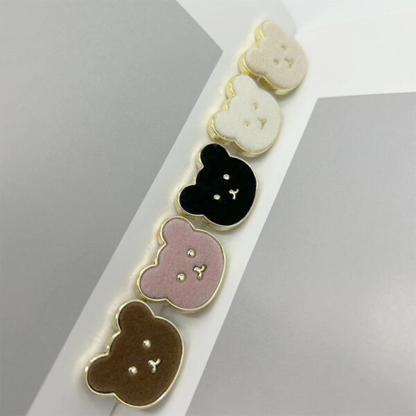 23mm Teddy Bear Flannelette-Faced Metal Buttons with Shanks for Coats 12PCS - Image 3