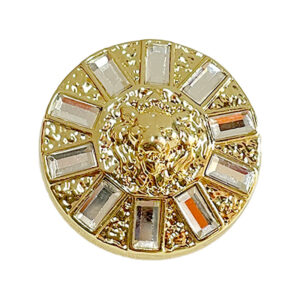 18/20/23mm Golden Silver Round Lion Head Diamond Metal Shank Buttons 12pcs