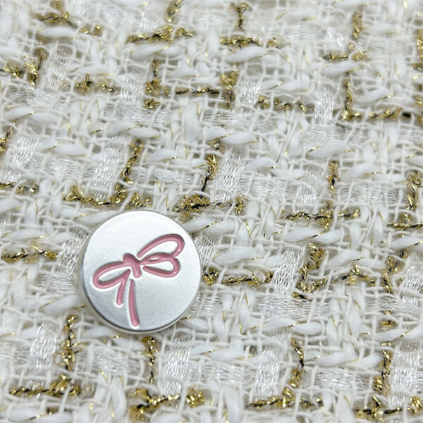 15/18/20mm Painted Bow-Knot Pattern Metal Flat Buttons with Shanks 12pcs - Image 4