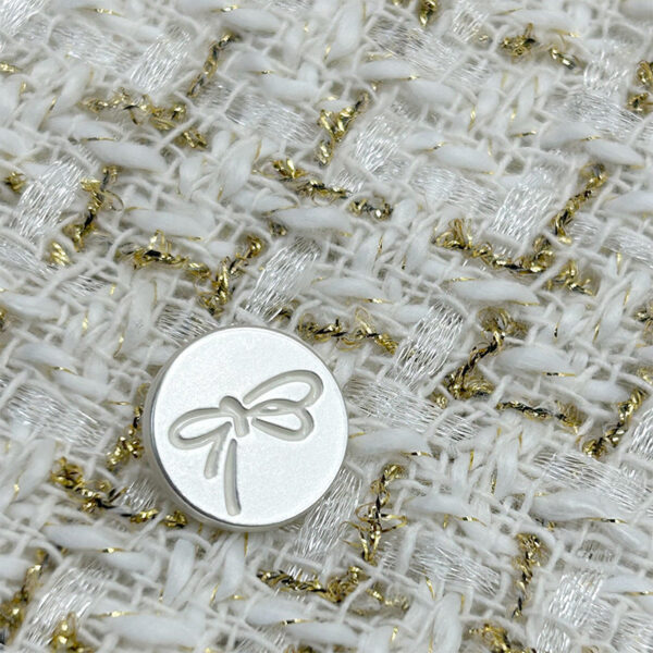 15/18/20mm Painted Bow-Knot Pattern Metal Flat Buttons with Shanks 12pcs - Image 5