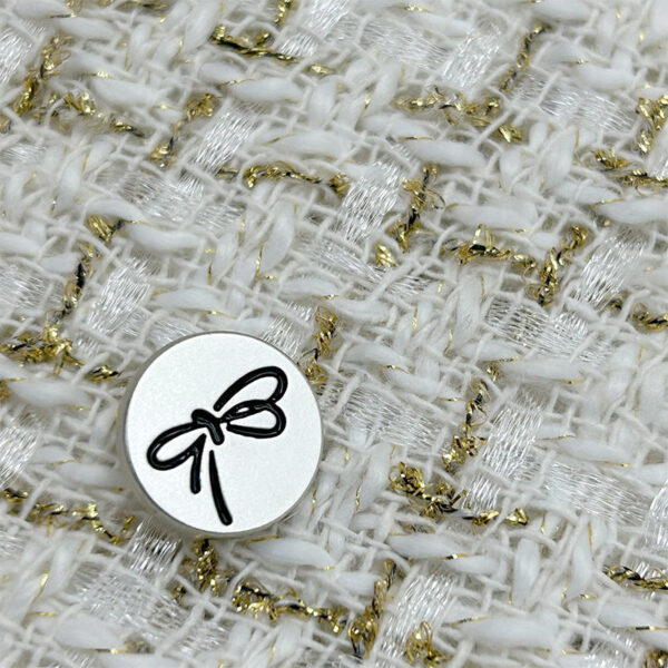 15/18/20mm Painted Bow-Knot Pattern Metal Flat Buttons with Shanks 12pcs - Image 6