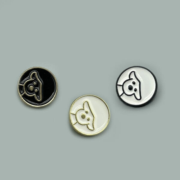 12mm Round Adorable Puppy Pattern Metal Buttons for Shirts and Knitwear 20pcs - Image 2