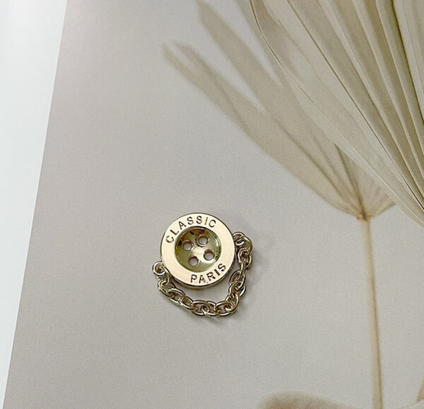 17/23mm Classic Paris Round Four-Hole Wide-Edge Movable Chain Metal Buttons 12PCS - Image 5